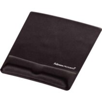 Fellowes Alfombrilla con Reposamuñecas de Espuma Canal Ergonomico - Diseñador para Evitar Dolor de Muñeca - Color Negro