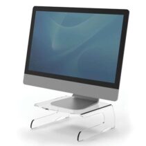 Fellowes Clarity Soporte para Monitor - Altura de 11cm - Resistente Acrilico de 6mm de Espesor - Hasta 6.5kg - Color Transparente