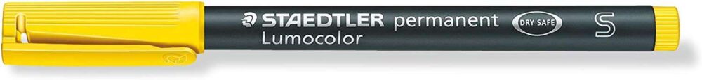 Staedtler Lumocolor Permanent 313 Rotulador Permanente de Punta Fina - Trazo 0.4mm Aprox - Secado Rapido - Color Amarillo