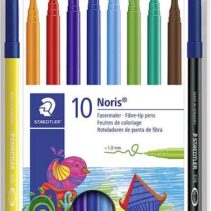 Staedtler 326 Pack de 10 Rotuladores Punta de Fibra - Trazo 1.0mm Aprox - Resistente a la Presion - Tinta a Base de Agua Antisecado - Colores Surtidos