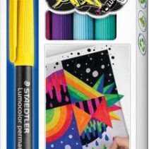 Staedtler Lumocolor 318 C6 Pack de 6 Rotuladores Permanentes - Trazo de 0.6mm Aprox - Secado Rapido - Colores Surtidos