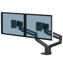 Fellowes Tallo Brazo para Monitor Doble - Brazo giratorio de 270º - Sistema con Muelle de Gas - Hasta 9kg - Color Negro