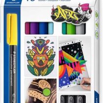 Staedtler Lumocolor 317 Pack de 10 Rotuladores Permanentes - Punta Media Redonda - Trazo 1mm Aprox - Capuchon con Clip - Secado Rapido - Colores Surtidos