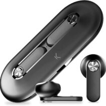 Ksix Leaf Auriculares Inalambricos con Microfono Bluetooth 5.0 - Autonomia hasta 4h - Control Tactil - Compatibles con Asistente de Voz - Estuche de Carga Metalico