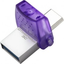 Kingston DataTraveler microDuo 3C Memoria USB-A + USB-C 128GB 3.2 Gen 1 - Velocidad de Lectura 200 MB/s - Tapon Protector (Pendrive)