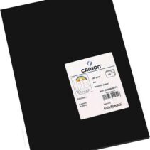 Canson Guarro Pack de 50 Cartulinas Iris A4 de 185g - 21x29.7cm - Color Negro