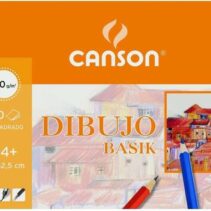 Canson Bloc de Dibujo Basik A4 con Recuadro - Album de Espiral Microperforado - 23x32.5 cm - 120 Hojas - 130g - Color Blanco