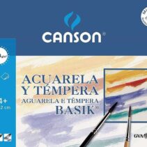 Canson Acuarela Basik Minipack de 6 Hojas A4+ 370gr - Muy Bien Encolado - De grano Ligero - Color Blanco