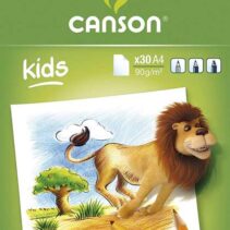 Canson Kids Dibujo Bloc Encolado de 30 Hojas A4 - 21x29.7cm - 90g - Color Blanco