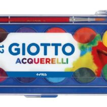 Giotto Estuche de 12 Acuarelas de 30mm + Pincel - Colores Brillantes