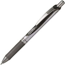 Pentel Energel Boligrafo de Bola Retractil - Punta 0.7mm - Trazo 0.35mm - Tinta Gel - Recargable - Grip de Agarre - Clip de Metal - 50% de Materiales Reciclados - Color Negro