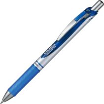 Pentel Energel Boligrafo de Bola Retractil - Punta 0.7mm - Trazo 0.35mm - Tinta Gel - Recargable - Grip de Agarre - Clip de Metal - 50% de Materiales Reciclados - Color Azul