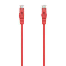 Aisens Cable de Red Latiguillo RJ45 LSZH Cat.6A 500 MHZ UTP AWG24 - 0.25m - Libre de Halogenos - 10 Gigabit/s - Color Rojo