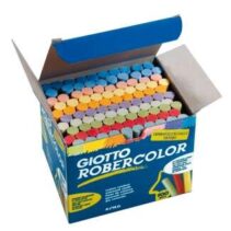 Giotto Robercolor Pack de 100 Tizas Redondas de Colores - Testadas Dermatologicamente - Compactas y Duraderas - Colores Surtidos