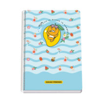 Dohe Kakao Friends Summer Holiday Cuaderno Espiral Tapa Rigida - Tamaño Folio de 80 Hojas 90gr - Hojas con Cuadricula 4mm