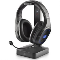 NGS GHX-600 Auriculares Gaming Inalambricos 7.1 - Microfono Extraible - Iluminacion LED - Orejeras Giratorias 90º - Autonomia hasta 21h - Base de Carga Incluida - Diadema Ajustable - Controles en Auricular