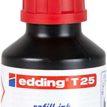 Edding T25 Bote de Recarga para Rotulador Permanente - Capacidad 30ml - Color Rojo