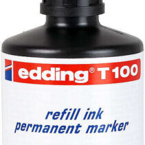 Edding T100 Bote de Recarga para Rotulador Permanente - Capacidad 100ml - Color Negro