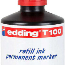 Edding T100 Bote de Recarga para Rotulador Permanente - Capacidad 100ml - Color Rojo