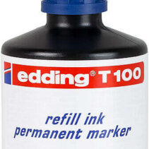 Edding T100 Bote de Recarga para Rotulador Permanente - Capacidad 100ml - Color Azul