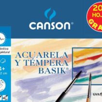 Canson Minipack de 6 Hojas Acuarela Basik 24x32 370g - 20% Hojas Gratis - Color Blanco