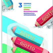 Giotto Happy Goma Pack de 3 Gomas de Borrar - Plastico - Colores Surtidos