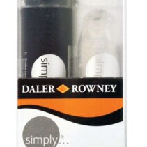 Daler Rowney Simply Pack de 2 Rotuladores Acrilicos - Secado Rapido - Optima Cobertura - Base de Agua - Color Negro y Blanco