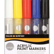 Daler Rowney Simply Pack de 5 Rotuladores Acrilicos - Secado Rapido - Base de Agua - Colores Surtidos