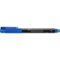 Faber-Castell Multimark Rotulador Permanente - Ancho de Trazo 0.6mm - Goma de Borrar Integrada - Resistente a la Luz y al Agua - Color Azul