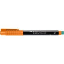 Faber-Castell Multimark Rotulador Permanente - Ancho de Trazo 0.4mm - Goma de Borrar Integrada - Resistente a la Luz y al Agua - Color Naranja