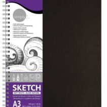 Daler Rowney Simply Cuaderno de Dibujo A3 - Cubierta Rigida con Encuadernacion en Espiral 100g/m2 - Color Blanco