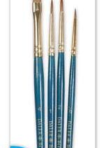 Daler Rowney Simply Pack de 4 Pinceles de Marta - Diseño Ergonomico - Color Azul