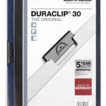 Durable Duraclip 30 Carpeta de Plastico con Clip de Acero - Tamaño A4 - Capacidad hasta 30 Hojas - Parte Posterior Rigida Color Azul Antracita