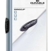 Durable Swingclip 30 Carpeta de Plastico con Pinza Giratoria - Tamaño A4 - Capacidad hasta 30 Hojas - Pinza de Color Negro