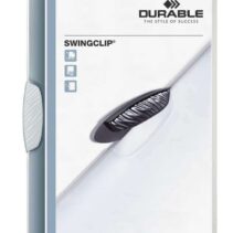 Durable Swingclip 30 Carpeta de Plastico con Pinza Giratoria - Tamaño A4 - Capacidad hasta 30 Hojas - Pinza de Color Blanco