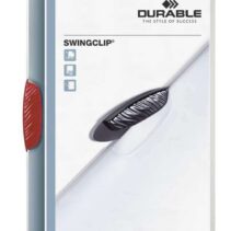 Durable Swingclip 30 Carpeta de Plastico con Pinza Giratoria - Tamaño A4 - Capacidad hasta 30 Hojas - Pinza de Color Rojo