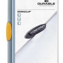 Durable Swingclip 30 Carpeta de Plastico con Pinza Giratoria - Tamaño A4 - Capacidad hasta 30 Hojas - Pinza de Color Amarillo