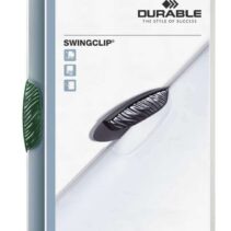 Durable Swingclip 30 Carpeta de Plastico con Pinza Giratoria - Tamaño A4 - Capacidad hasta 30 Hojas - Pinza de Color Verde