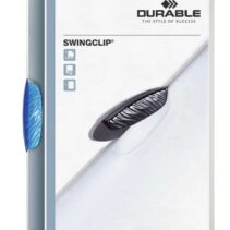 Durable Swingclip 30 Carpeta de Plastico con Pinza Giratoria - Tamaño A4 - Capacidad hasta 30 Hojas - Pinza de Color Azul