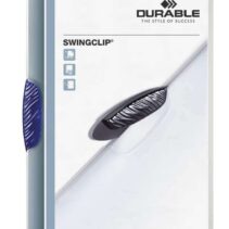 Durable Swingclip 30 Carpeta de Plastico con Pinza Giratoria - Tamaño A4 - Capacidad hasta 30 Hojas - Pinza de Color Azul Oscuro