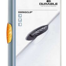 Durable Swingclip 30 Carpeta de Plastico con Pinza Giratoria - Tamaño A4 - Capacidad hasta 30 Hojas - Pinza de Color Naranja