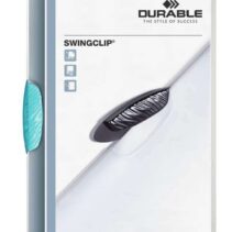 Durable Swingclip 30 Carpeta de Plastico con Pinza Giratoria - Tamaño A4 - Capacidad hasta 30 Hojas - Pinza de Color Turquesa