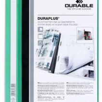 Durable Duraplus Carpeta de Fastener - Para Formato A4+ - Compartimento Interior - Tapa Posterior de Color Verde