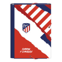 Dohe Atletico de Madrid Coraje y Corazon Carpeta de Carton Forrado Plastificado - 3 Solapas - Tamaño Folio - Guardas Impresas - Cierre de Goma Elastica