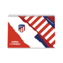 Dohe Atletico de Madrid Coraje y Corazon Planificador Perpetuo Espiral Wireo Tapa Semirigida - Encuadernacion Horizontal Tamaño A4 - Interior Semana Vista 64 Hojas - Incluye 2 Hojas de Pegatinas