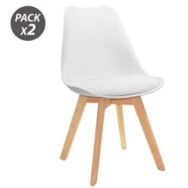 Muvip Design D200 Pack de 2 Sillas Multifuncionales - Asiento Acolchado - Patas de Madera - Uso en Interior - Ideal para Sala de Espera