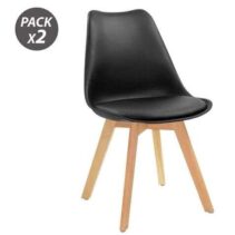 Muvip Design D200 Pack de 2 Sillas Multifuncionales - Asiento Acolchado - Patas de Madera - Uso en Interior - Ideal para Sala de Espera