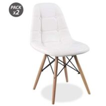 Muvip Design D300 Pack de 2 Sillas Multifuncionales - Patas de Madera - Uso en Interior - Ideal para Sala de Espera