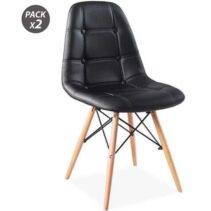 Muvip Design D300 Pack de 2 Sillas Multifuncionales - Patas de Madera - Uso en Interior - Ideal para Sala de Espera