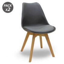 Muvip Design D200 Pack de 2 Sillas Multifuncionales - Asiento Acolchado - Patas de Madera - Uso en Interior - Ideal para Sala de Espera